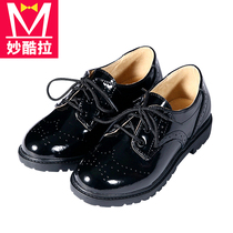 New childrens British leather shoes show Korean version of the boy black girl retro pedal casual shoes tide