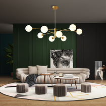 Living room lamp minimalist Nordic all-copper chandelier designer simple study lamps postmodern light luxury bedroom dining room lamp