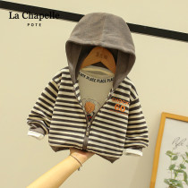 Lashabel boy coat spring and autumn children thicken jacket baby girl clothing plus lamb hair baby jacket