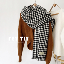 Casual Woven Wind External Lap Scarves Shawl Winter Warmth Ins thousands of birdies Cashmere Scarf for male and female lovers