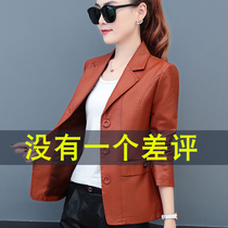 Womens leather clothing autumn spring and autumn 2021 New Korean version of thin small man small suit short Puskin coat tide mother