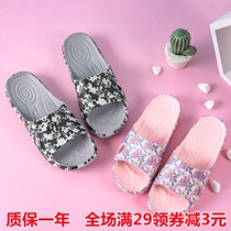 Deodorant slippers womens summer printing indoor home non-slip soft bottom bathroom slippers thick bottom household mens summer