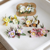 Ultra Fairy Sweet Beauty Sen Flowers Multicolored Emulation Flowers Brides Romantic Holiday Photo Wedding Dress Earrings Without Earrings Trinkets