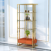 Willpower light lavish minimalist storage shelve book room bookcase Stainless Steel Show Room Home-like panels Customized