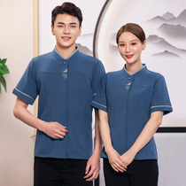 Clean Clothing Short Sleeves Summer Dress Woman Hotel Guest Room Cleaner Lunar-sister-in-law Home Property Aunt PA Work clothes