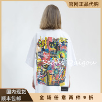 we11done official website 20ss behind graffiti poster printing loose t-shirt welldone short-sleeved