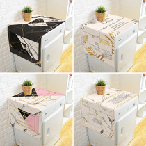 ins Marble washing machine cotton and linen dust cover Korean single door double door refrigerator dust cover cover cloth cover towel