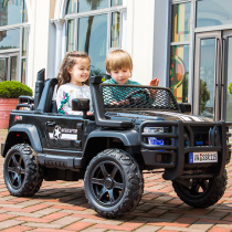 Inflatable wheel two-seater childrens electric truck four-wheel baby child toy car can sit on adult remote control double