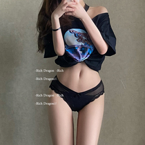 RD Days Ensemble web yarn thin underpants female low waist pure cotton crotch Sexy cross butterfly knot lace transparent triangular underpants