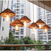 Southeast Asia Bamboo Art Restaurant Chandelier Japanese Bamboo Zen New Chinese Tea Room Dining Room Farm B & B Stair Stair Stairs Stairs