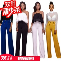 European fashionable pants ms summer leisure horn women's casual pants