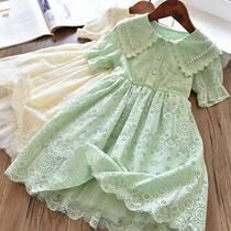 South Korean girls dress for dress and summer clothes 2022 new Korean version of the Korean version of the girl lace skirt CUHK Girl princess dress