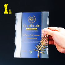 Crystal Medals Customized Crystal Trophy Customized Olive Award High-end Licensee Certificate Letters Creative Comment