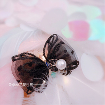 Pet cat and dog York - Shassi Stetdy Malzis headflower black lace butterfly - knit hair clip