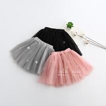 Girls baby star embellished mesh skirt Baby skirt princess waist skirt Autumn 2020 new size 90