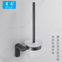 Nordic gun gray toilet brush holder rack non-hole washing toilet cleaning brush wall mounted toilet brush set