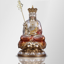 Taiwan pure bronze painted Khibao Buddha statue dedicated to Ksitiangha statue ornaments