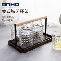 Wooden hand cup holder creative water cup storage rack drain rack home Cup hanging rack rack rack hanging rack