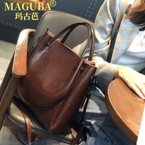 Maguba bucket bun women's new large-capacity slant shoulder bags and leather bags in 2022