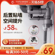 Sun Fung Kitchen Sink Wash Vegetable Basin Down Water Pipe Fittings Dishwashing Pool Double Tank Drain pipe Deodorant Down Water