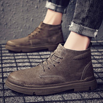 Autumn Martin boots men mens high trendy shoes leather medium mens shoes retro Chelsea snow boots mens overwear boots