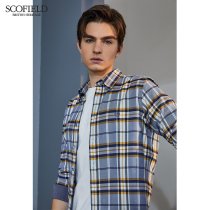 SCOFIELD WINTER BUSINESS fashion CASUAL mens PLAID SHIRT Cotton COMFORTABLE CONTRAST PLAID SHIRT