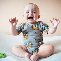 British next kid baby summer cotton triangle romper baby short-sleeved bag fart clothes foreign style jumpsuit romper