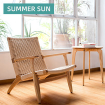 Nordic Designer Cane choreography Chair Minima Balcony Solid Wood Casual Chair Nordic Single Sofa Chair Leaning Back Chair