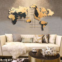 Nordic Iron Art World Map Wall Accessories Metal Solid Background Wall Decorations Hotel Clubhouse Foyer Pendant Wall Accessories