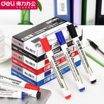 Del Whiteboard Pen 6817 Water-based Erasable Pen Children Non-toxic Color Red Blue Black Board Pen Office Supplies
