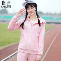 Can Point Sports womens clothing 2020 Autumn New Korean hooded cardigan female slim coat tide