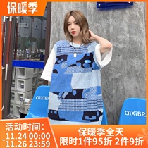 NEIGBORL couple knitted vest men and women tide ins wear new sweater loose lazy college style