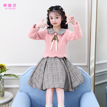 Girl autumn 2021 new dress foreign style childrens princess dress Academy style spring and autumn suit skirt sweater skirt