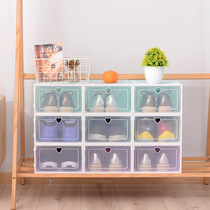 Flip shoe box transparent drawer type PP plastic box living room can be superimposed shoe rack large shoes storage dust box