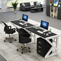 One row of staff desks double single row 1m station horizontal row 2 people 3 against the wall desktop computer table and chair combination