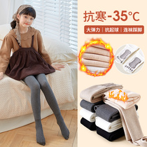 Girls underpants Autumn and Winter Children's White Dance with Pantyhose Up and Thick Baby One Velvet Pants Outside