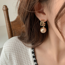High-end retro pearl earrings designer k gold earrings 2020 new trendy fashion temperament silver earrings female