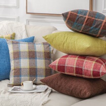Thick Linen Sofa Pillow Cushion Bedside Large Back Cushion Living Room Office Pillow Waist Pillow Pillowcase Customization