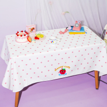Zuo Xiandun Road cute Japanese retro coffee table tablecloth Plaid stripes dot desk tarpaulin insulated table mat