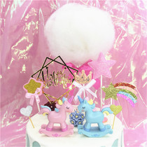 Unicorn cake decoration cartoon children Girl heart birthday cake decoration dessert table cake decoration