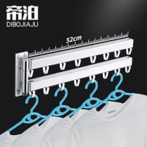 Space aluminum invisible drying rack wall-mounted foldable indoor drying hanger household balcony hidden clothes bar bedroom