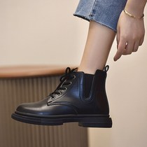 Short paragraph Martin boots woman 2022 new explicit foot small spring fall short cylinder student 100 lap Inn wind slim and slim boot