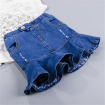 Spring and Autumn Girls Skirt 2021 New Girls Short Skirt Denim Skirt Flouffle Dress Children Skirt Autumn