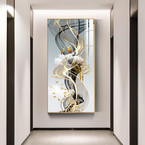 Nordic light luxury porch decorative painting simple golden line corridor hanging painting at the end of the House atmospheric abstract deer murals