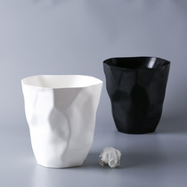 Creative fold trash can Nordic home living room bedroom uncovered personality plastic paper basket kitchen simple trash can