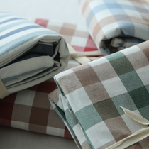 Day-style all-cotton washed cotton quilts pure cotton spring autumn checkered minimalist by hood single piece 1 5 m 1 8 m bed double