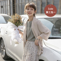  Buy three free one tomorrow hello chic temperament suit suspender shorts suit female retro suit jacket summer