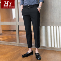Nine-point suit pants mens spring new business casual pants solid color slim feet pants mens Korean suit pants