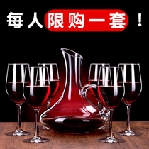 European-style household wine glasses set 6 wine glasses big decanter lead-free glass goblet wine Set 2