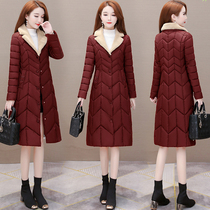 Mothers down cotton clothing for long winter clothing jacket foreign air noble middle winter warm cotton clothes temperament cotton padded jacket